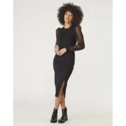 Naf NafPull manches plumetis noir en viscose