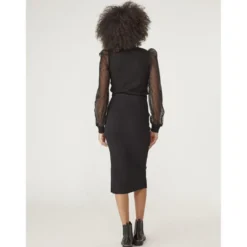 Naf NafPull manches plumetis noir en viscose