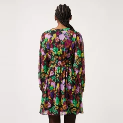 Naf NafRobe courte imprimé floral noir