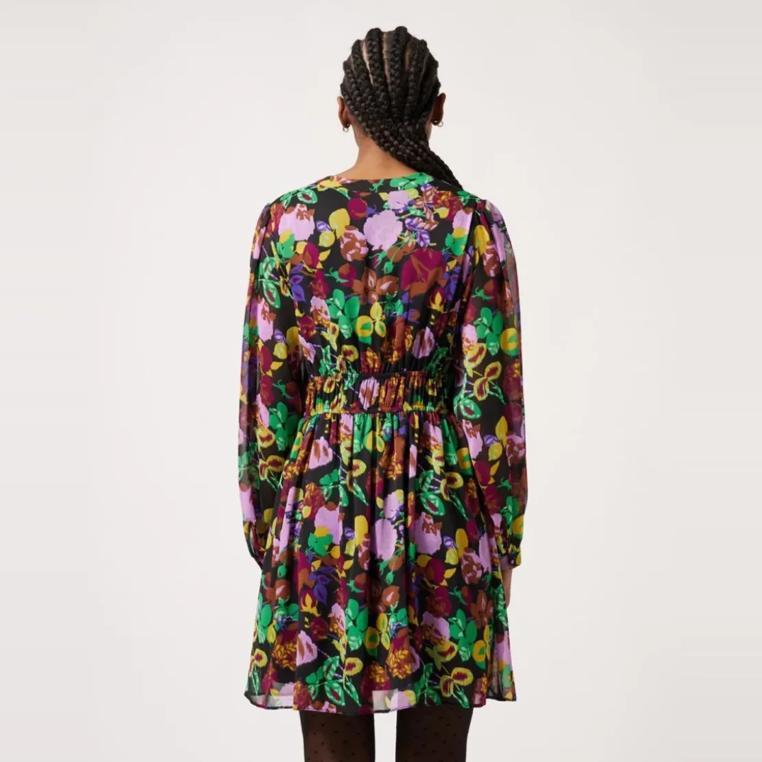 Naf NafRobe courte imprimé floral noir