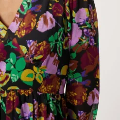 Naf NafRobe courte imprimé floral noir
