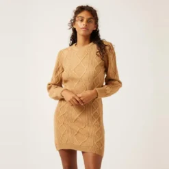 Naf NafRobe en maille beige