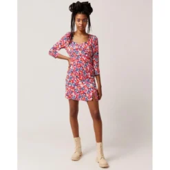 Naf NafRobe manches 3/4 imprimé fleuri rose