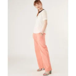 Naf NafTee shirt manches courtes col dentelle noir en viscose