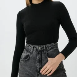 Naf NafT-shirt manches longues noir en coton
