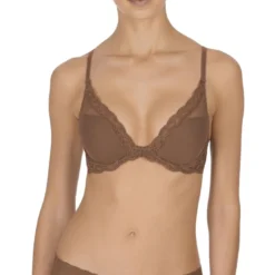 NatoriSoutien-gorge plongeant armatures - Natori Marron Foncé- Feathers