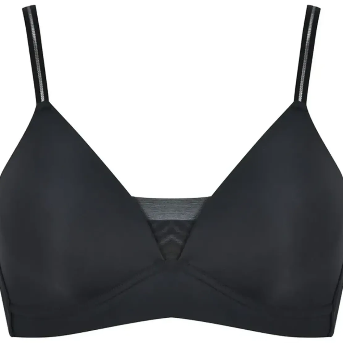 NaturanaSoutien-gorge doux et agréable avec détails en maille noir- The Monday