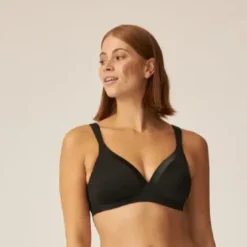 NaturanaSoutien-gorge sans armature Noir avec bonnet et ruban brillant - The Wednesday