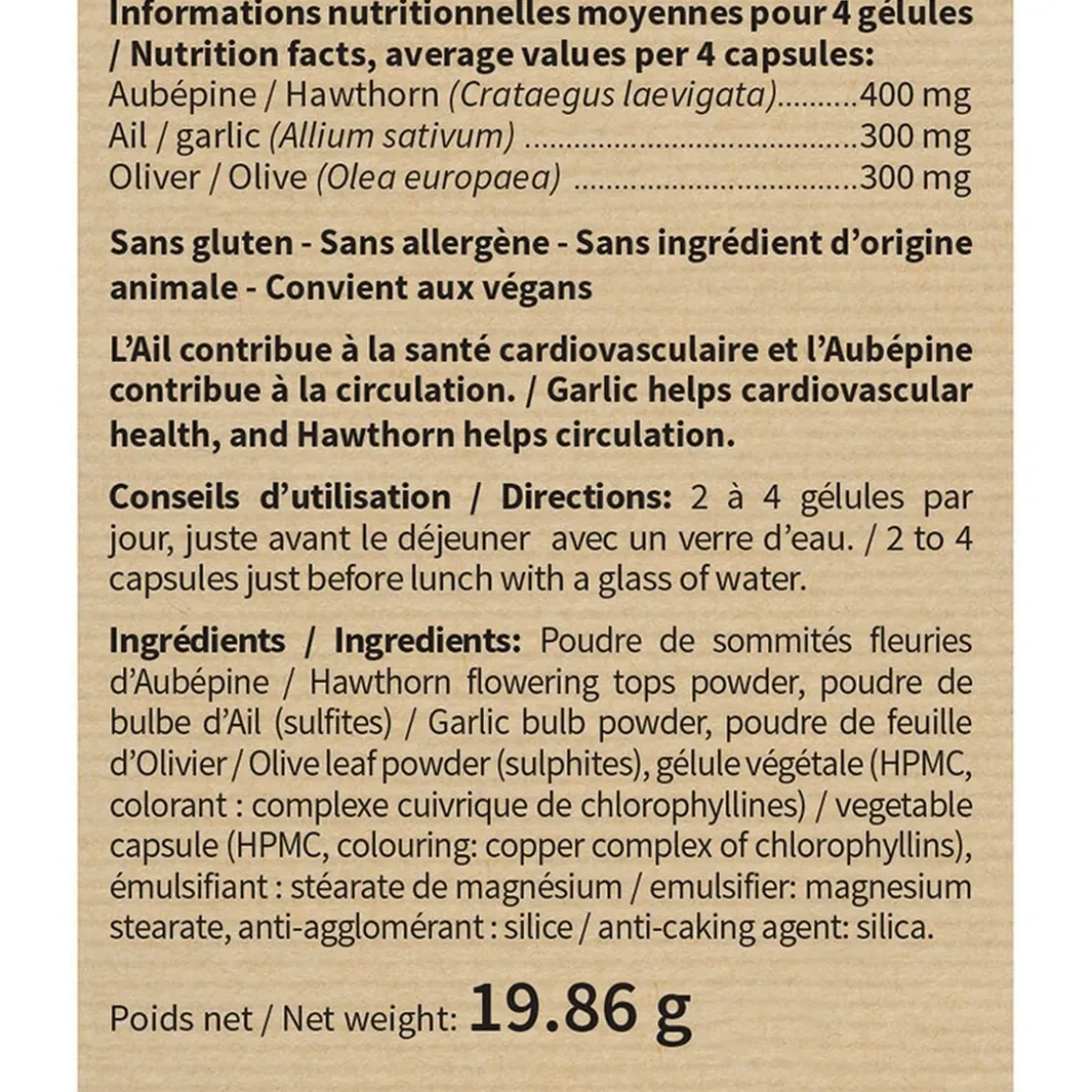 Nutri-expertComplément alimentaire Ail Olivier Aubépin