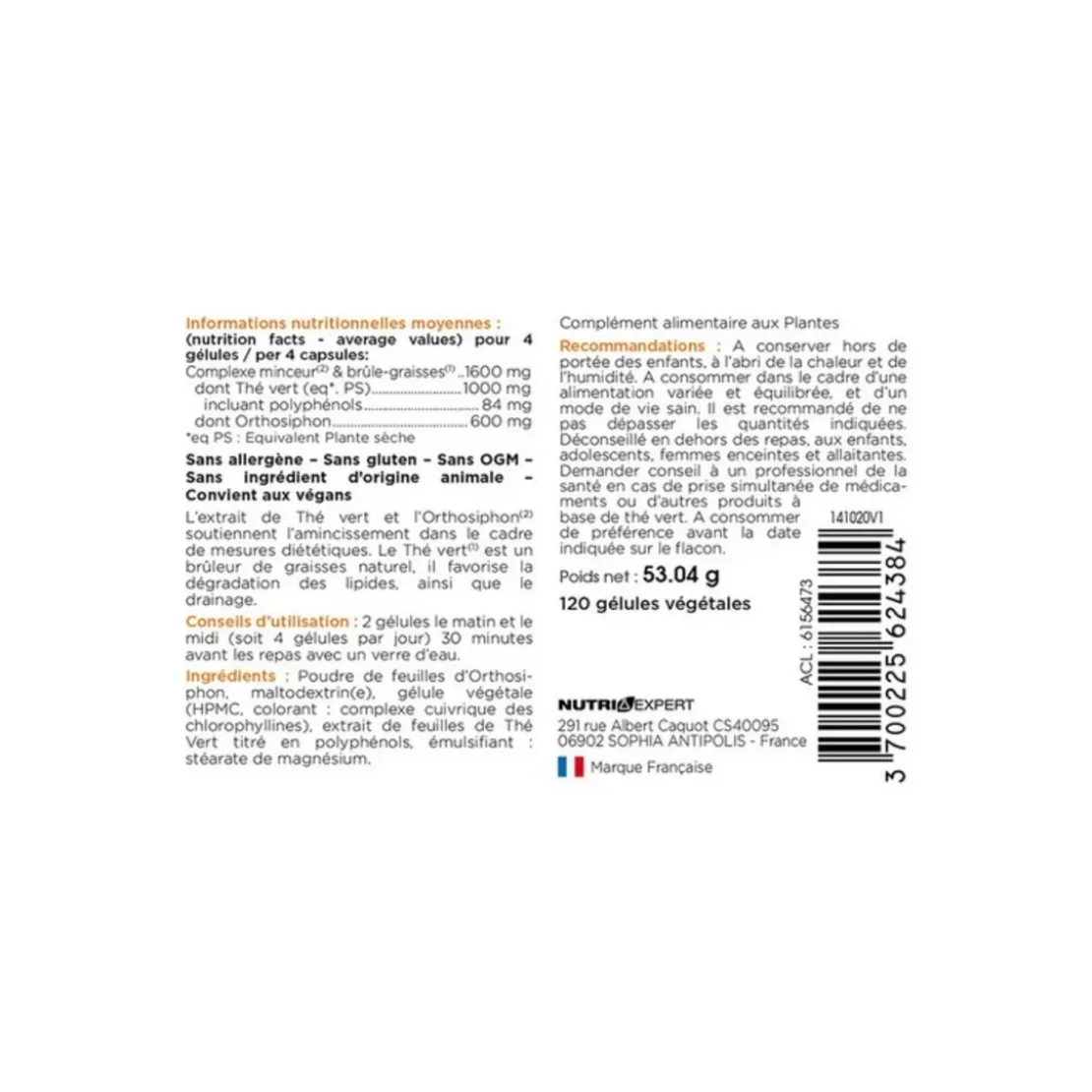 Nutri-expertEffimincil Brûleur de Graisses