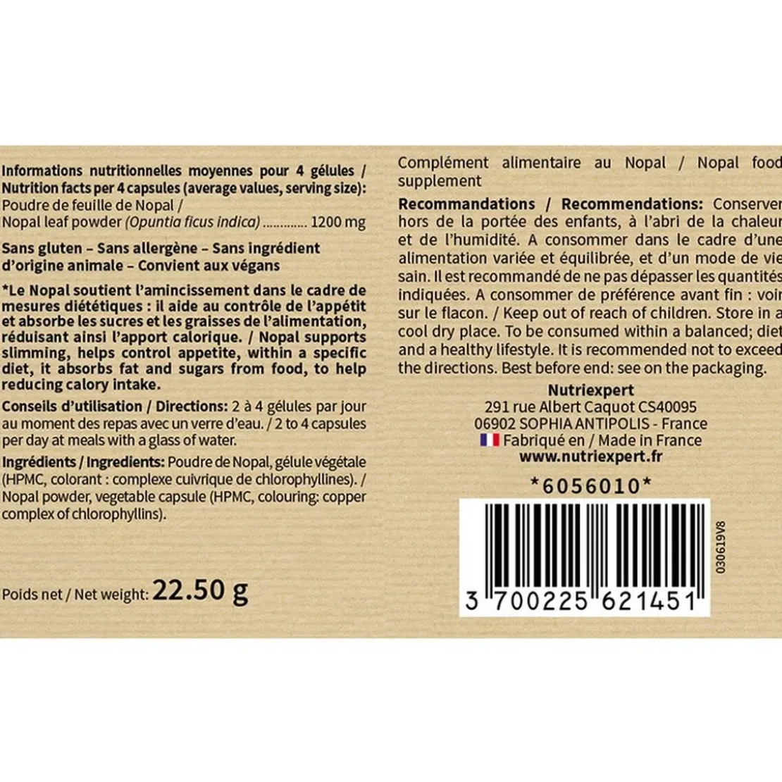 Nutri-expertNopal Capteur de Graisses et de Sucres