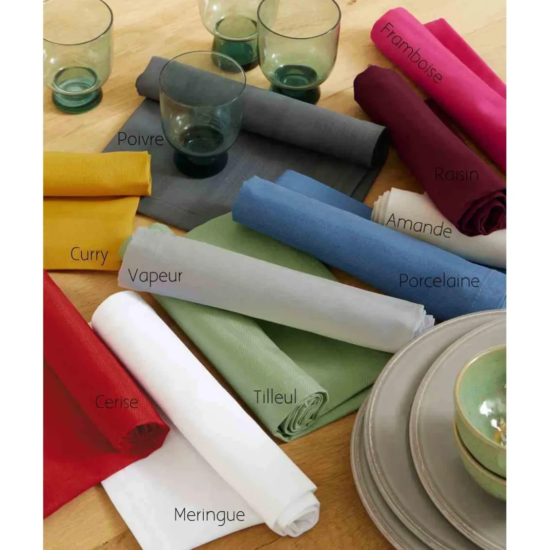 NydelLot De 6 Serviettes Vert Amande 45 x 45 cm -UNI