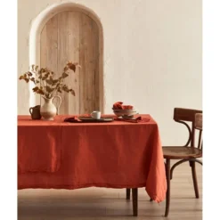 NydelNappe Carrée en Coton et Chanvre Terracota