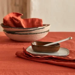 NydelNappe Carrée en Coton et Chanvre Terracota