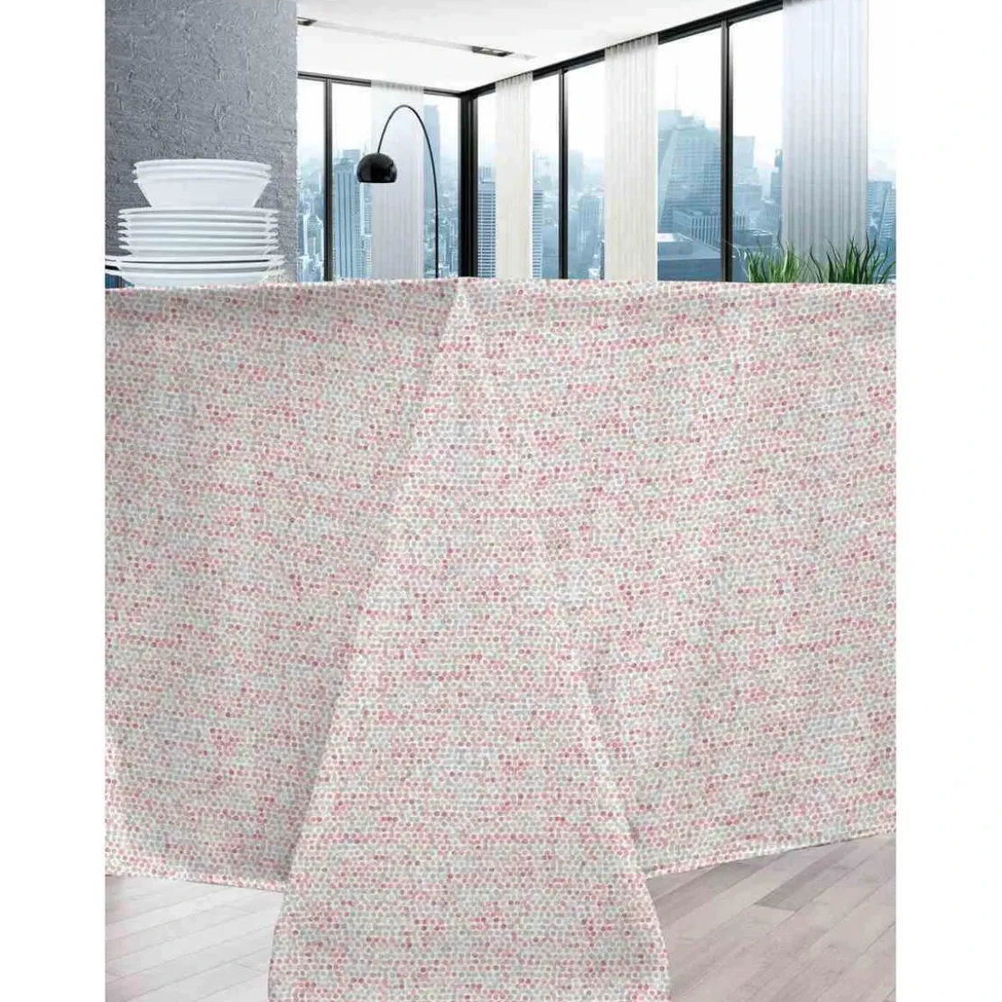 NydelNappe Vieux Rose Anti-tache Imprimé-PERLE