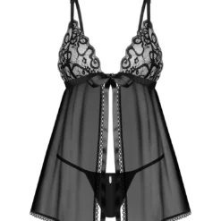ObsessiveBlomentis babydoll et String Noir- Blomentis