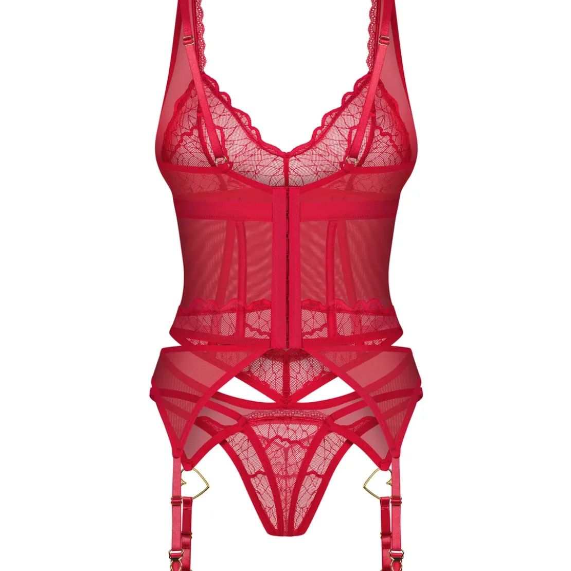 ObsessiveCupide Desir corset et string Rouge - Cupide Desir