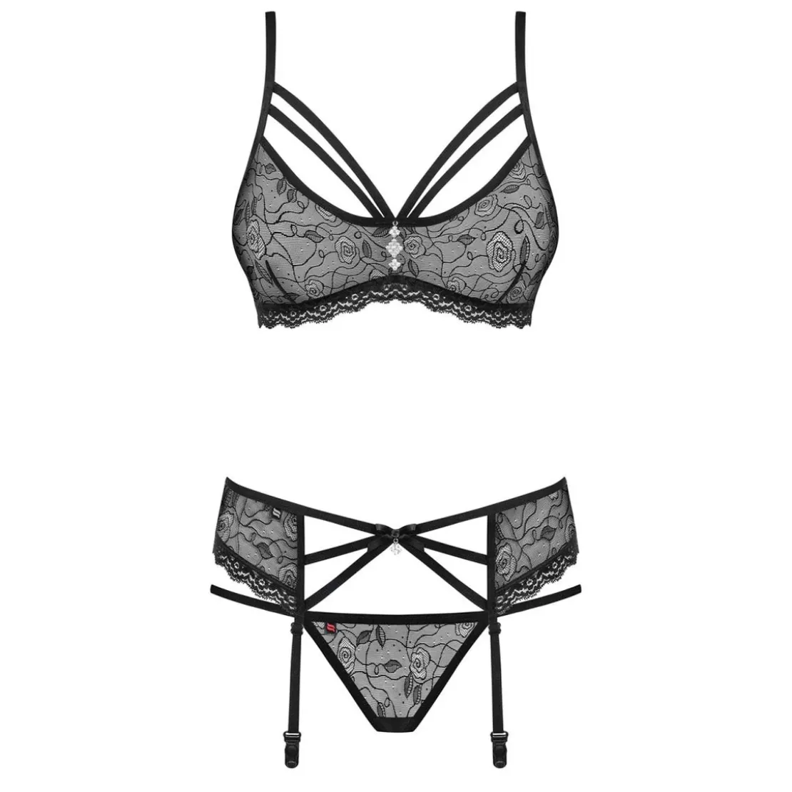 ObsessiveEnsemble lingerie 3 pièces S/M - Noir Obsessive - SEXY