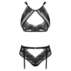 ObsessiveEnsemble 2 pièces - Soutien-gorge sans armatures et culotte porte-jarretelles - Noir Obsessive- Allastia