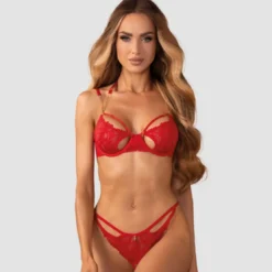 ObsessiveMatildea - Ensemble lingerie ouverte rouge- Matildea