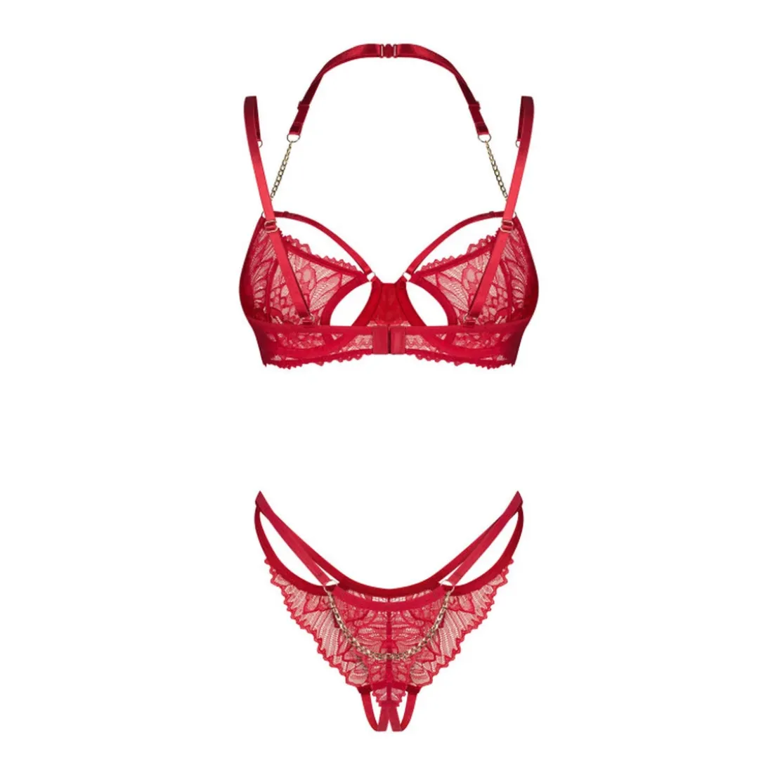 ObsessiveMatildea - Ensemble lingerie ouverte rouge- Matildea