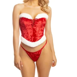 OH LÀ LÀ CHÉRIBustier en velours et string assorti rouge- SANTAS ENTOURAGE