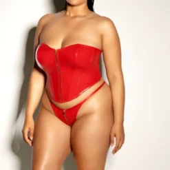 OH LÀ LÀ CHÉRIEnsembe Bustier et Culotte assortie - Rouge- RIDER