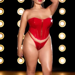 OH LÀ LÀ CHÉRIEnsembe Bustier et Culotte assortie - Rouge- RIDER