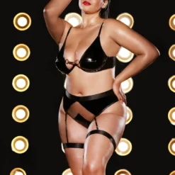 OH LÀ LÀ CHÉRIEnsemble 2 pièces avec Porte-jarret Amovibles noir- FATALE