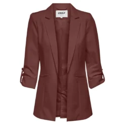 OnlyBlazer regular fit col à revers marron clair Julia