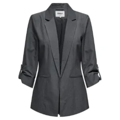 OnlyBlazer regular fit col à revers gris moyen Pey