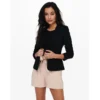 OnlyBlazer Revers en pointe Longueur midi noir