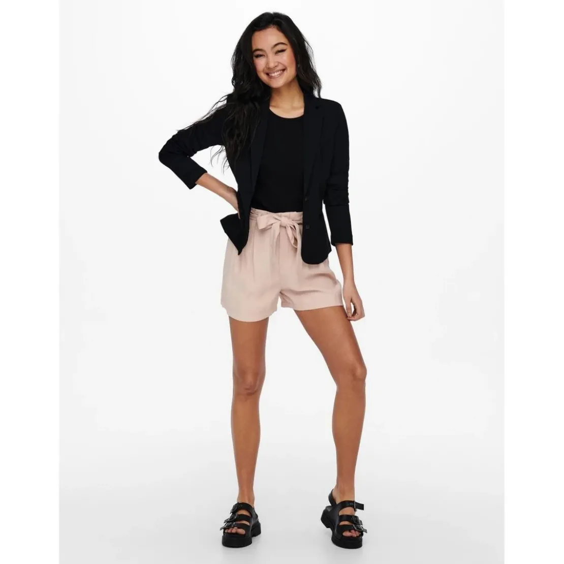 OnlyBlazer Revers en pointe Longueur midi noir