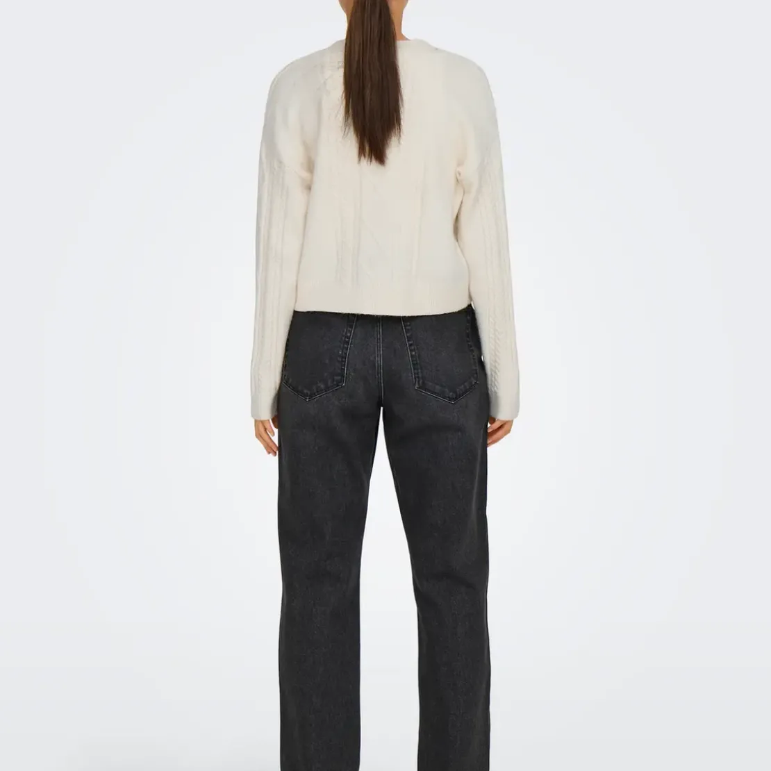 OnlyCardigan Onlfias à noeud - Blanc cassé en viscose Eva