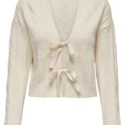 OnlyCardigan Onlfias à noeud - Blanc cassé en viscose Eva