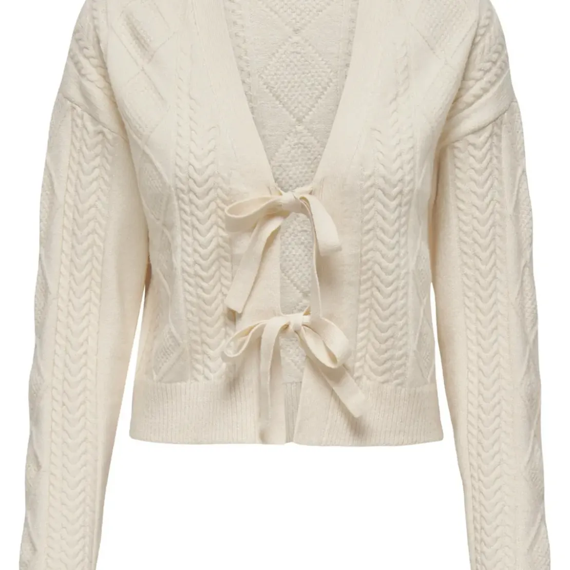 OnlyCardigan Onlfias à noeud - Blanc cassé en viscose Eva