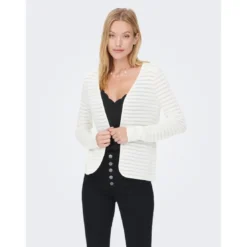 OnlyCardigans Col rond Manches longues blanc en coton