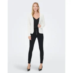 OnlyCardigans Col rond Manches longues blanc en coton
