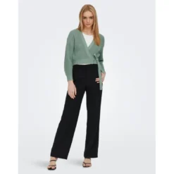 OnlyCardigans en maille Col en V Manches longues Cache-cœur Longueur regular vert Julia
