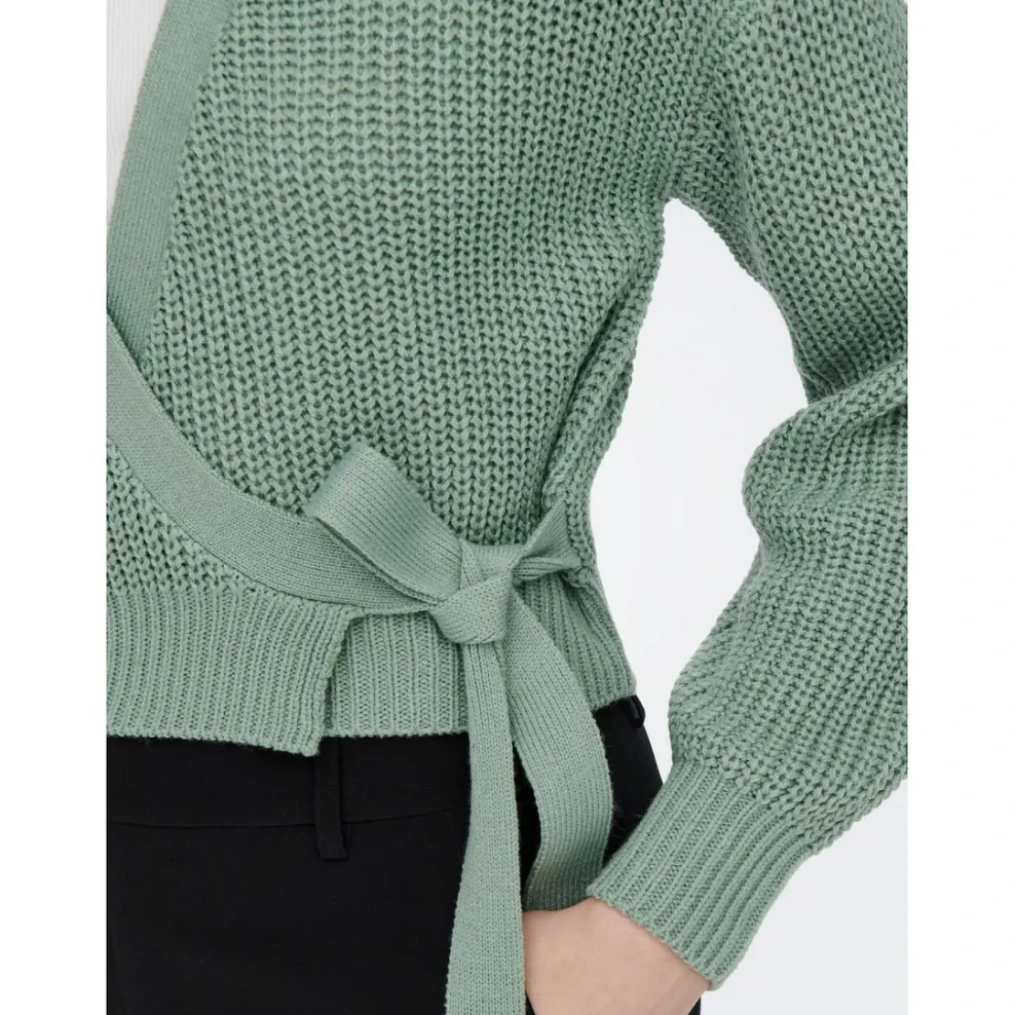 OnlyCardigans en maille Col en V Manches longues Cache-cœur Longueur regular vert Julia