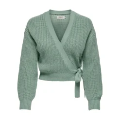 OnlyCardigans en maille Col en V Manches longues Cache-cœur Longueur regular vert Julia