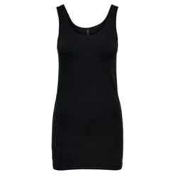 OnlyDébardeur Col rond Sans manches Coupe plus longue noir en coton Yas