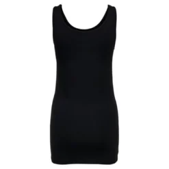 OnlyDébardeur Col rond Sans manches Coupe plus longue noir en coton Yas
