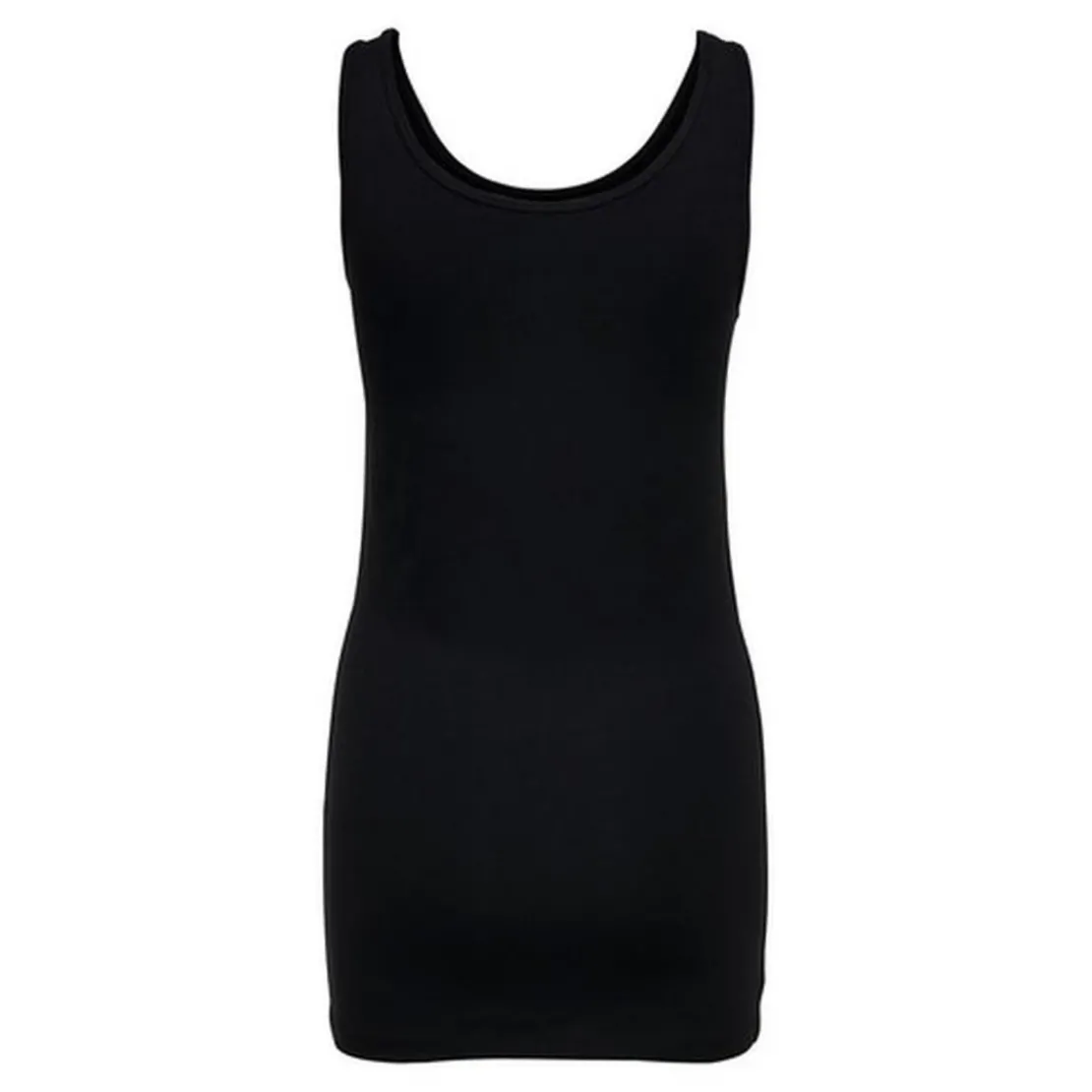 OnlyDébardeur Col rond Sans manches Coupe plus longue noir en coton Yas