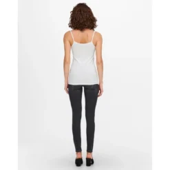 OnlyDébardeurs spaghetti blanc et noiren coton