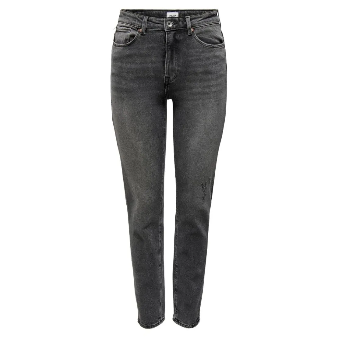 OnlyJean coupe droite braguette zippée taille haute gris foncé en coton Sue