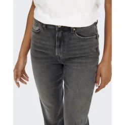 OnlyJean coupe droite braguette zippée taille haute gris foncé en coton Sue