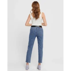 OnlyJean coupe droite Longueur cheville raccourcie bleu en coton