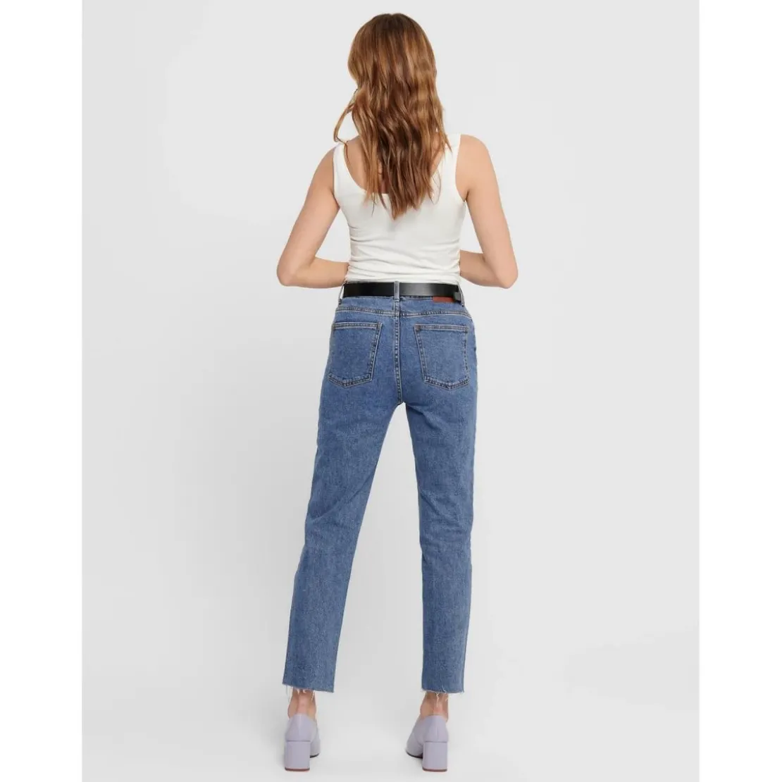 OnlyJean coupe droite Longueur cheville raccourcie bleu en coton
