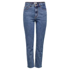 OnlyJean coupe droite Longueur cheville raccourcie bleu en coton